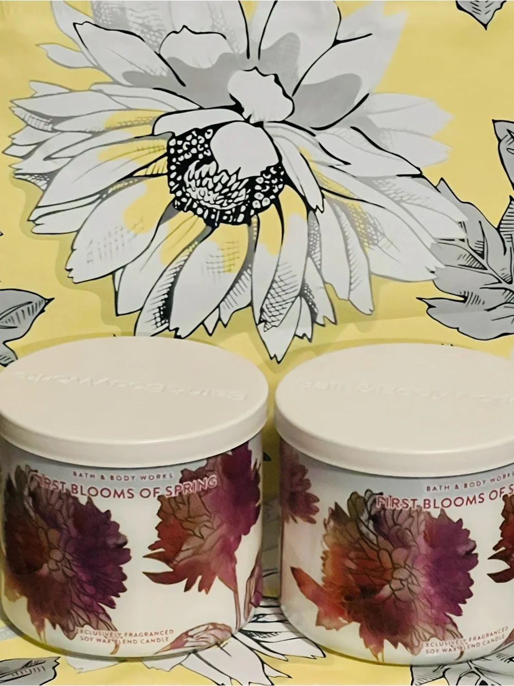 2 Bath & Body Works First Blooms of Spring 3-Wick Soy Candle -